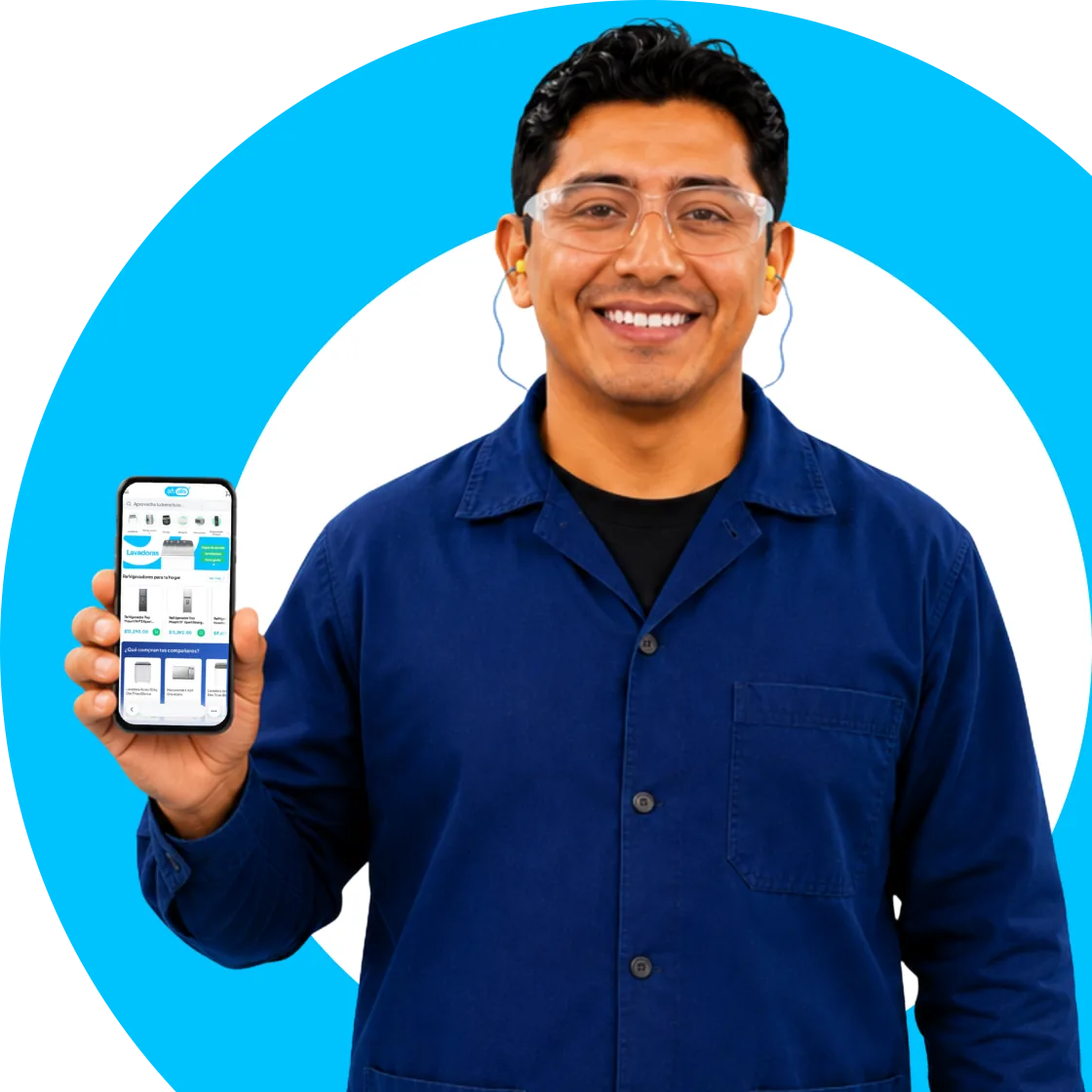 Colaborador usando la app Yuhudils